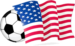 USA Flag With Soccer Ball